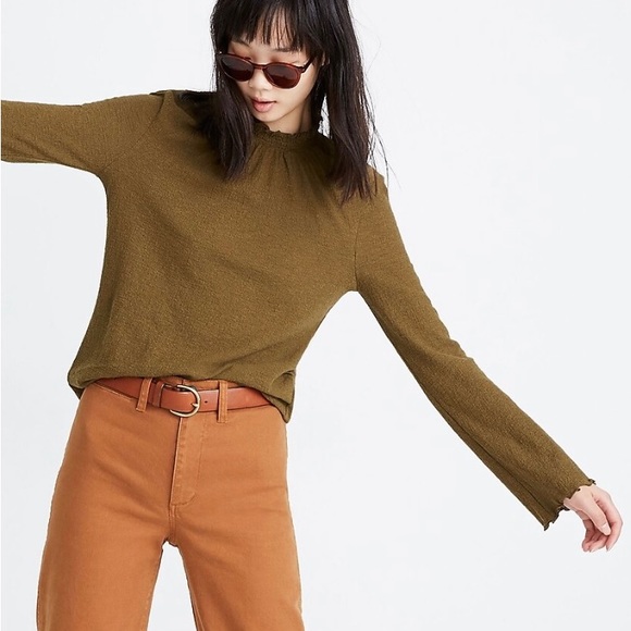 Madewell Texture & Thread Ruffled Mock Turtleneck - Picture 2 of 5